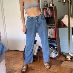 Low rise denim jeans
